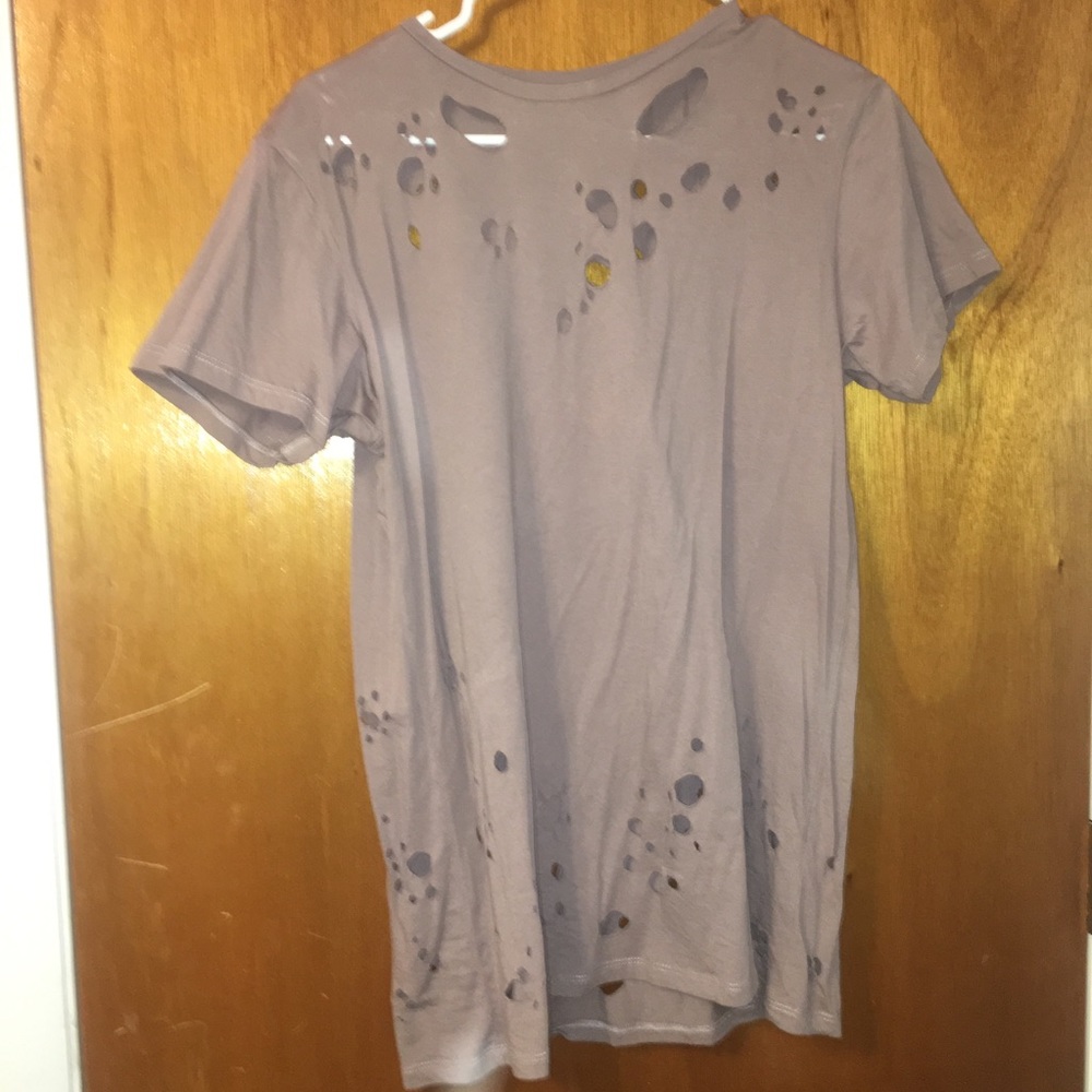 distressed crew neck top